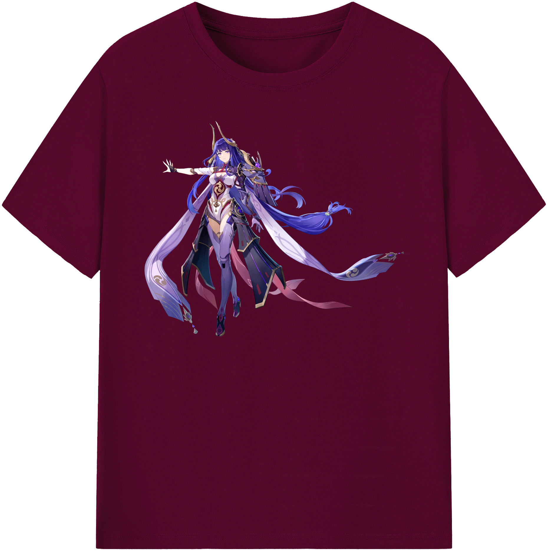げんし神 雷電将軍 らいでんしょうぐん genshin Raiden Shogun レディースカジュアルプリントTシャツ（綿100％）